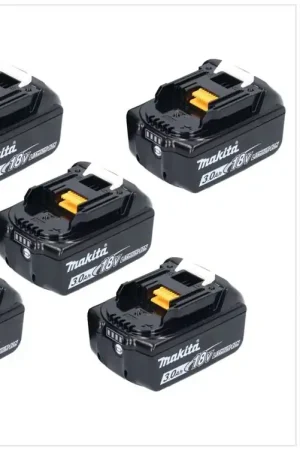 Réduction Makita kit batterie 5x BL 1830 B 18 V 3,0 Ah / 3000 mAh Li-Ion ( 5x 197599-5 ) avec affichage LED - original, pas de copie