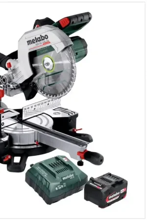 Vente Directe Metabo KGS 18 LTX BL 254 Scie a onglet radiale sans fil 18 V 254 mm Brushless ( 614254920 ) + 1x batterie 4,0 Ah + kit chargeur