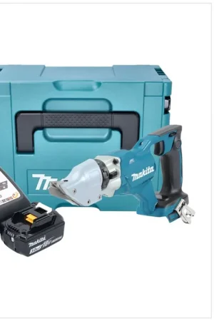 Makita DJS 200 RF1J Cisaille à tôle sans fil 18 V 2,0 mm Brushless + 1x batterie 3,0 Ah + chargeur + Makpac Commander Vite