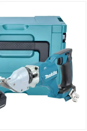 Makita DJS 200 T1J Cisaille à tôle sans fil 18 V 2,0 mm Brushless + 1x batterie 5,0 Ah + Makpac - sans chargeur Prix Bas