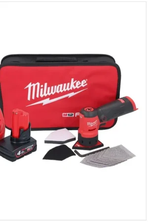 Vente Directe Meuleuse à pointes sur batterie Milwaukee M12 FDSS-401B 12 V 88,8 x 63,5 mm + 1x batterie 4,0 Ah + chargeur