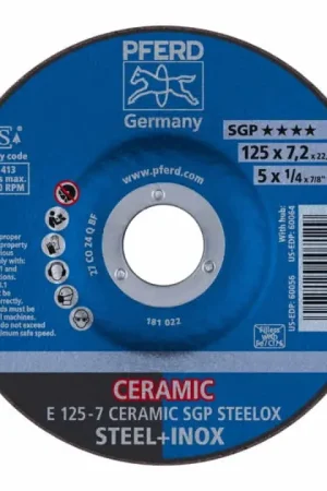 PFERD Disque à ébarber CERAMIC SGP STEELOX D125xS7mm ( 4000843237 ) Haute Qualité