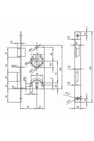 Super Prix BKS Serrure à encastrer pour porte de chambre 0215 BB 20/ 55/72/8 mm DIN droite ( 3000251050 )