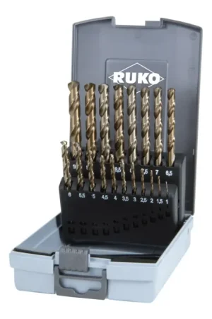Réduction RUKO Jeu de forets hélicoïdaux DIN 338 Type VA d. nominal 1-10x0,5 mm ( 4000600881 )