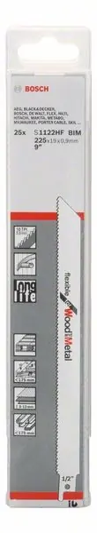 Achat Immédiat BOSCH Lame de scie sabre S 1122 HF S 1122 HF Longueur 225 mm Largeur 19 mm ( 8000343736 )