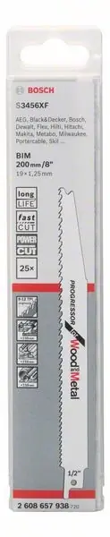 Prix Cassé BOSCH Lame de scie sabre S 3456 XF S 3456 XF Longueur 200 mm Largeur 19 mm ( 8000343743 )