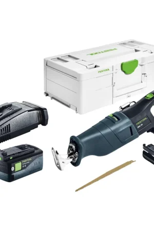 Seulement Aujourd'hui Festool RSC 18 EB-Basic Scie sabre sans fil 18 V Brushless + 1x batterie 5,0 Ah + chargeur rapide + Systainer