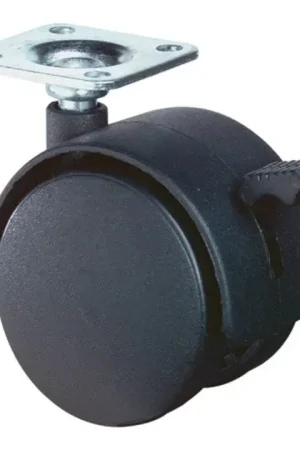 Nouvelle Collection BS ROLLEN Roulette double en plastique avec frein Roue Ø 50 mm Capacité de charge 40 kg ( 3000275089 )