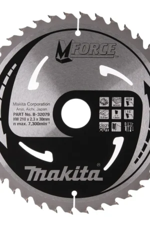 Satisfait Ou Remboursé Makita M-FORCE lame circulaire 210 x 30 x 2,3 mm 40 dents ( B-32079 ) pour bois