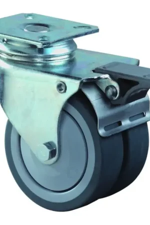 BS ROLLEN Roulette double orientable avec frein 50 mm 60 kg ( 3000275276 ) Réduction