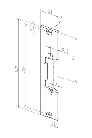 Remise Gâche plate ASSA ABLOY 096 acier inoxydable mat à bord ( 3324034004 )