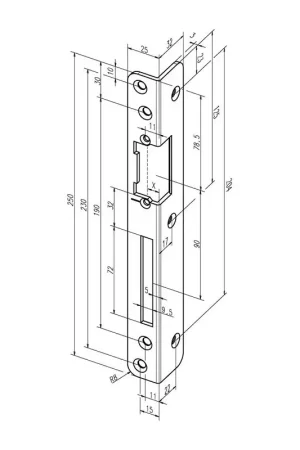 Livraison Express Gâche équerre de sécurité ASSA ABLOY 069 épaisseur 3 mm ( 3324034025 )