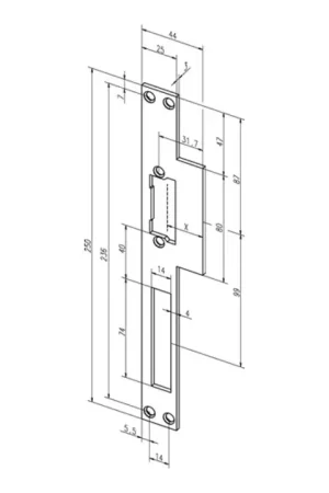 Certifié Gâche à languette 14C ASSA ABLOY sur le côté ( 3324034032 )