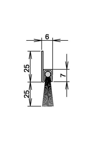 ATHMER Joint de porte à brosse Ferrobros FA 25-6 longueur 1250 mm largeur 6 mm ( 3327023017 ) Offre Exclusive