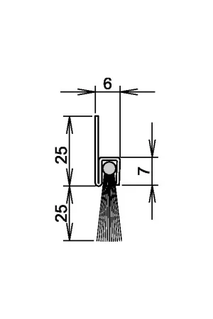 ATHMER Joint de porte à brosse Ferrobros FA 25-6 Longueur 1100 mm Largeur 6 mm ( 3327023063 ) Offre Limitée