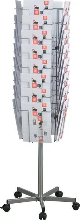 Présentoir à prospectus ( 9000493685 ) Ø 510 mm H1475mm 32 cases DIN A4 Vente Flash