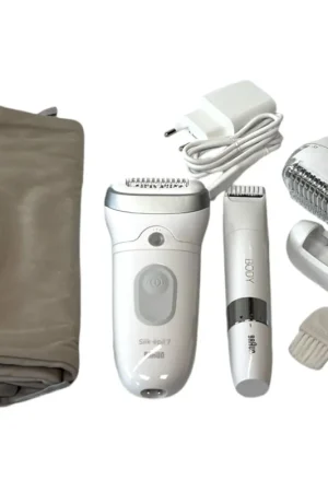 BRAUN Silk Epil 7-441 Épilateur Femme Épilation longue durée + tête de tondeuse + mini-rasoir Blanc / Argent Achat Immédiat