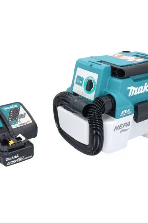 Dernière Chance Makita DVC 750 LRT1 Aspirateur à batterie LXT 18 V 67 mbar 7,5 l Brushless + 1x batterie 5,0 Ah + chargeur