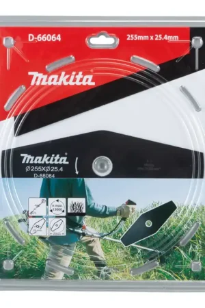Makita Lame de coupe d'herbe à 2 dents en acier à 2 dents pour faux et débroussailleuses 255 x 25.4 mm ( D-66064 ) Bon Marché