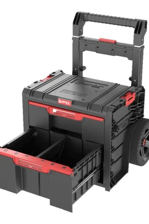 Offre Limitée Qbrick System PRO Cart 2.0 Plus Drawer 2 boîte mobile sur roulettes 520 x 415 x 660 mm 9,5 l 12 l poignée télescopique double amovible