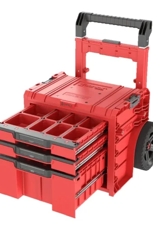 Achat Immédiat Qbrick System PRO Cart 2.0 Plus Drawer 3 Red Ultra HD Boîte mobile personnalisée sur roulettes 520 x 415 x 660 mm 12 l 2x 4,5 l poignée télescopique double amovible