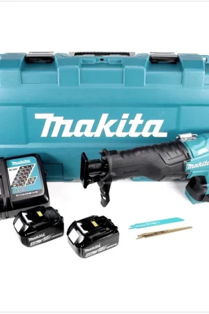 Prix Réduit Makita DJR 360 RMK Scie récipro sans fil 2x 18 V avec boîtier + 2x Batteries BL 1840 4,0 Ah + Chargeur