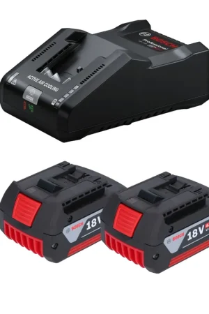Offre Exclusive Bosch Kit de démarrage 2x GBA 18 V / 4 Ah / 4000 mAh batterie Li-Ion ( 2x 1600Z00038 ) + chargeur GAL 18V-160 Professional ( 1600A02T5G )