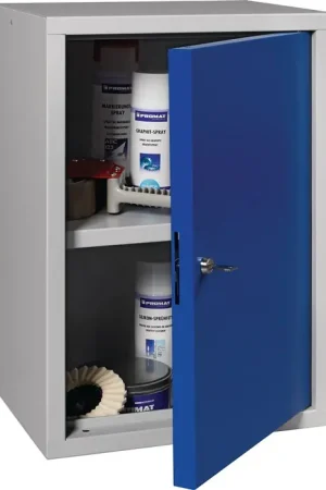 Armoire suspendue ( 9000453657 ) H600xL400xP300 mm tôle pleine, 1 fond gris clair, RAL 7035/bleu gentiane, RAL 5010 Meilleur Choix