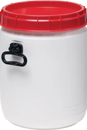 Nouveauté Fût à col large ( 9000450112 ) 34 l blanc avec couvercle rouge Ouverture de remplissage-Ø 296 mm