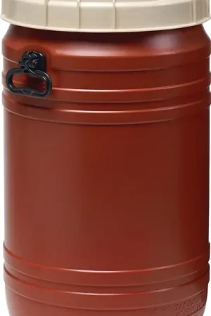 Fût à col large ( 9000450115 ) 75 l brun avec couvercle beige Ouverture de remplissage-Ø 354 mm Promotion Saisonnière