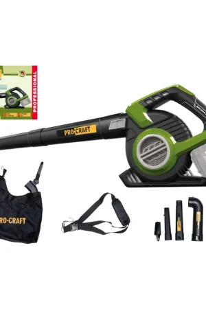 Procraft VB20 Souffleur et aspirateur de feuilles à batterie 40 V ( 2x 20 V ) Brushless Solo - sans batterie, sans chargeur Vente Directe