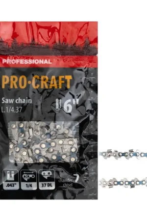 Quantité Limitée Chaîne de scie Procraft L.1/4.37 6" (150 mm) 1/4" 1,1 mm 37 TG - pour tronçonneuse à chaîne
