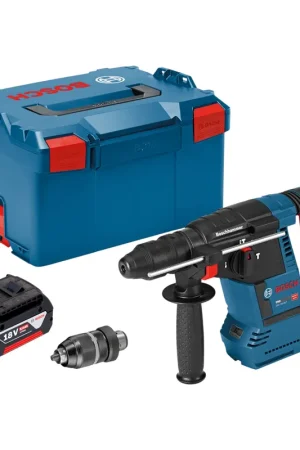 Top Vente Bosch GBH 18V-26 F Professional Marteau perforateur sans fil 18 V 2,6 J SDS plus Brushless + 1x batterie 5,0 Ah + L-Boxx - sans chargeur