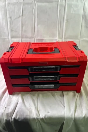 Qbrick System PRO Drawer 3 Toolbox 2.0 Expert RED ULTRA HD Werkzeugkoffer 450 x 310 x 244 mm 13,5 l stapelbar IP54 mit 3 Schubladen - Beschädigt Réduction