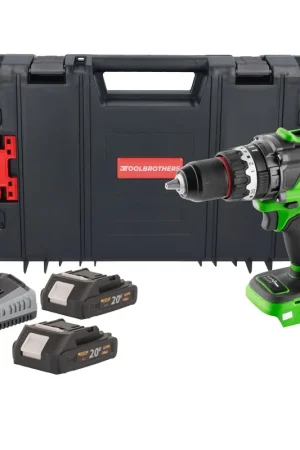 Remise Procraft PA18ProBL-BB Perceuse-visseuse à percussion sans fil 20 V 180 Nm Brushless + 2x batterie 2,0 Ah + chargeur + boîte à outils RHINO