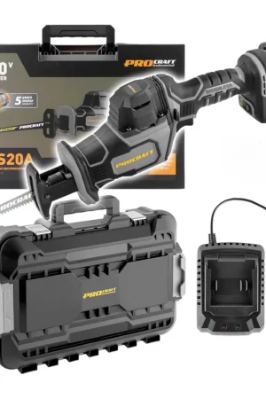 Authentique Procraft RS20A-1B-C Scie sabre Recipro sans fil 20 V Brushless + 1x batterie 4,0 Ah + chargeur + coffret