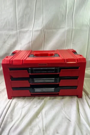 Certifié Qbrick System PRO Drawer 3 Toolbox 2.0 Expert RED ULTRA HD Werkzeugkoffer 450 x 310 x 244 mm 13,5 l stapelbar IP54 mit 3 Schubladen - Beschädigt