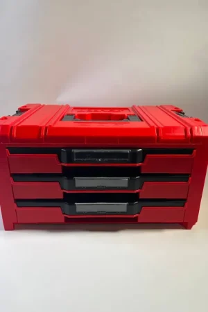 Expédition Rapide Qbrick System PRO Drawer 3 Toolbox 2.0 Expert RED ULTRA HD Werkzeugkoffer 450 x 310 x 244 mm 13,5 l stapelbar IP54 mit 3 Schubladen - Beschädigt