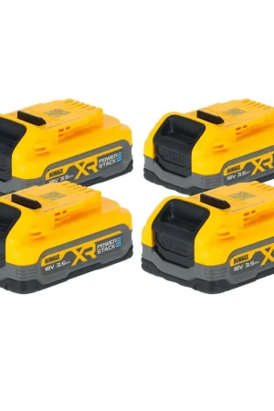 Offre Du Jour DeWalt DCBP 318 S4 Kit batterie avec 4x Powerstack batterie 18 V 3,5 Ah / 3500 mAh XR Li-Ion - avec indicateur de charge