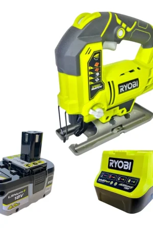 RYOBI R18JS-0 Scie sauteuse sans fil 18 V 101 mm + 1x batterie 4,0 Ah + chargeur Seulement Aujourd'hui