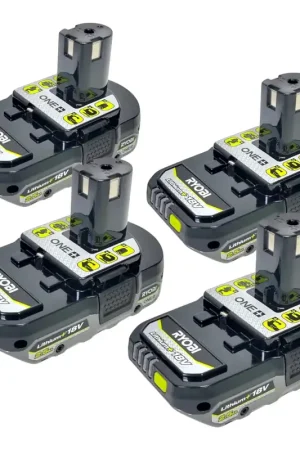 Ryobi 4x RB1825C Batterie 18 V 2,5 Ah / 2500 mAh Li-Ion ONE+ ( 4x 5133005516 ) avec indicateur de charge Quantité Limitée