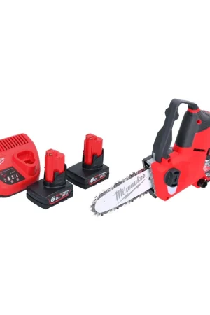 Milwaukee M12 FHS-602 Scie à élaguer sans fil 12 V 15 cm Brushless + 2x batterie 6,0 Ah + chargeur Offre Exclusive