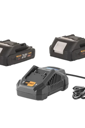 Satisfait Ou Remboursé Procraft Starter Set 20 V 20/4A Chargeur rapide + 2x 20/2A Batterie 2,0 Ah