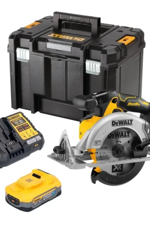 Offre Du Jour DeWalt DCS 565 H1T Scie circulaire portative sans fil 18 V 165 mm Brushless + 1x batterie Powerstack 5,0 Ah + chargeur + TSTAK
