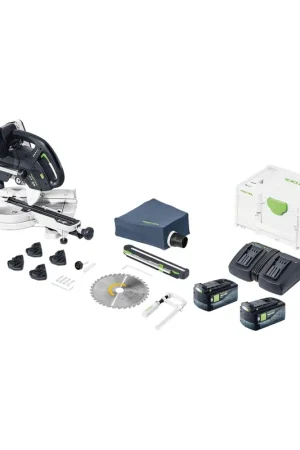 Festool KAPEX KSC 60 EB-Basic Scie à onglets à batterie 18 V / 36 V 216 mm Brushless + 4x batterie 5,0 Ah + chargeur + Systainer Retour Gratuit