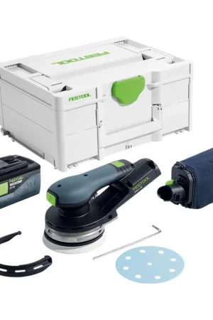 Festool ETSC 2 125-Basic Ponceuse excentrique sans fil 18 V 125 mm Brushless + 1x batterie 5,0 Ah + Systainer - sans chargeur Authentique