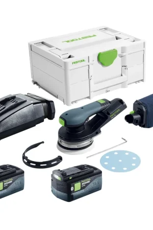 Festool ETSC 2 125-Basic Ponceuse excentrique sans fil 18 V 125 mm Brushless + 2x batterie 5,0 Ah + chargeur + Systainer Expédié Aujourd'hui
