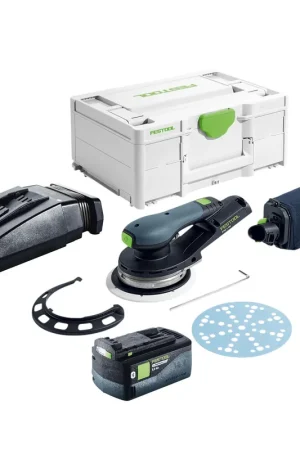 Prix Choc Festool ETSC 2 150-Basic Ponceuse excentrique sans fil 18 V 150 mm Brushless + 1x batterie 5,0 Ah + chargeur + Systainer