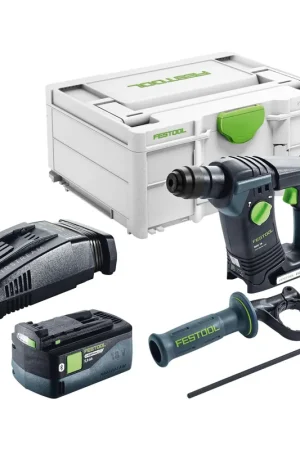 Festool BHC 18-Basic Marteau perforateur sans fil 18 V 1,8 J SDS Plus Brushless + 1x batterie 5,0 Ah + kit de charge rapide + Systainer Offre Du Jour