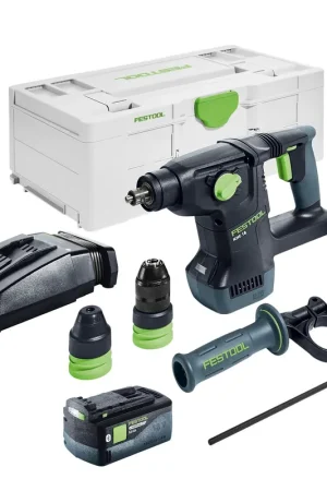 Festool KHC 18 EB-Basic marteau combiné sans fil 18 V 2.6 J SDS-Plus Brushless + 1x batterie 5.0 Ah + chargeur + systainer Quantité Limitée